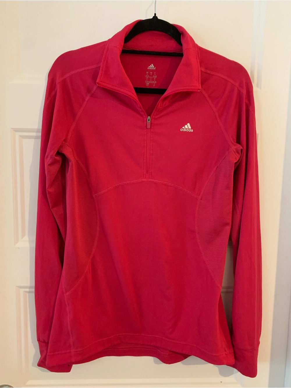 Adidas, women's hot  Pink Quarter-Zip Performance Top size S